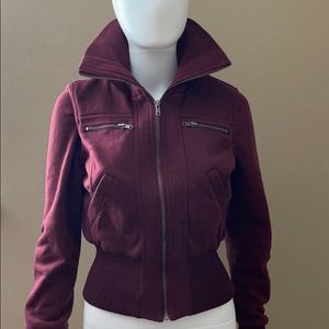 Maroon bomber jacket